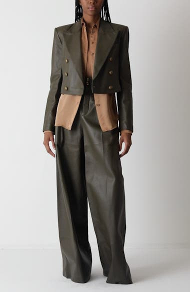Zimmermann Hypnotic Leather Wide Leg Pants | Nordstrom