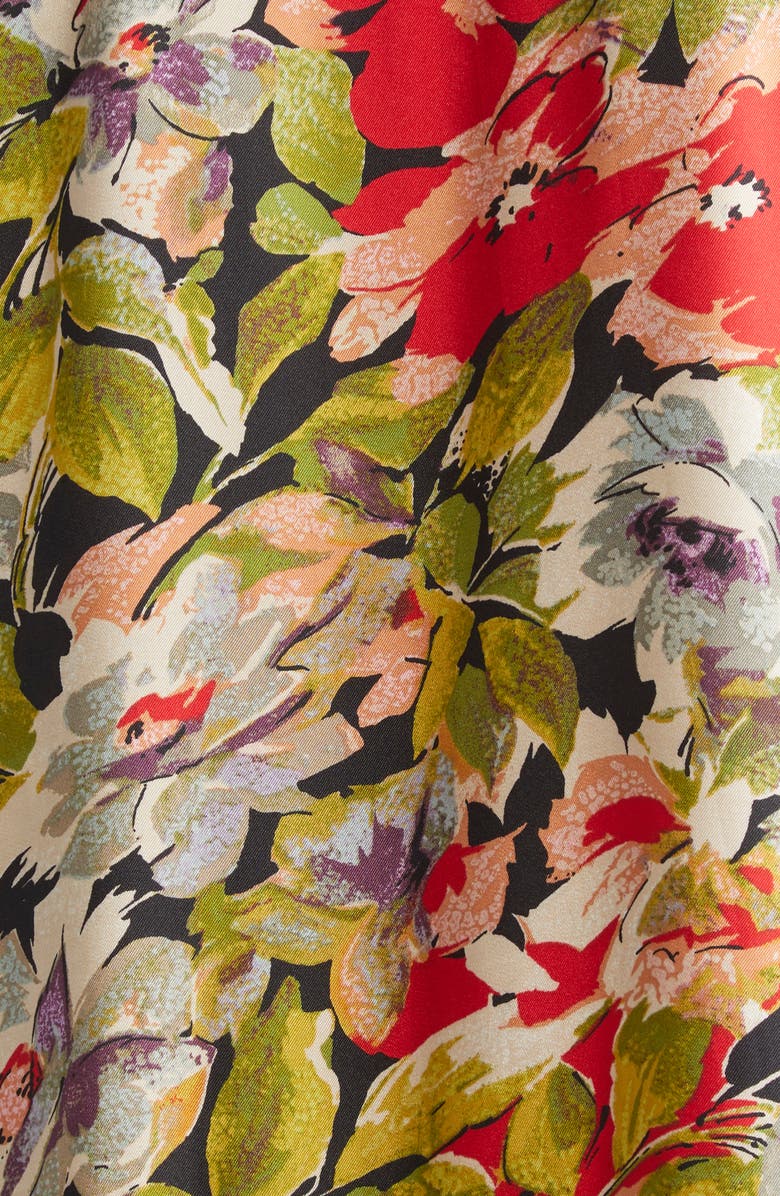 Cinq à Sept Damia Canyon Bloom Long Sleeve Minidress, Alternate, color, Black Multi