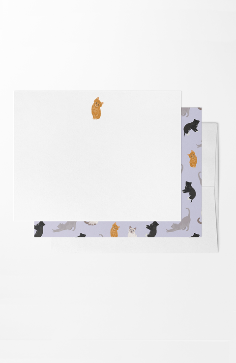 8 Boxed Cat Lover Notecards Stationery