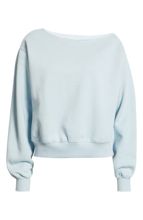 Bp. Fleece Detail Off The Shoulder Sweatshirt In Blue