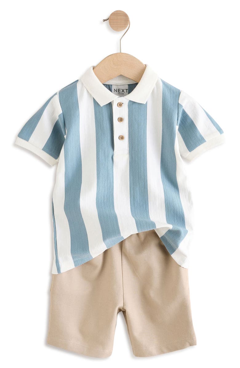 NEXT Kids' Stripe Cotton Polo & Shorts Set, Main, color, 