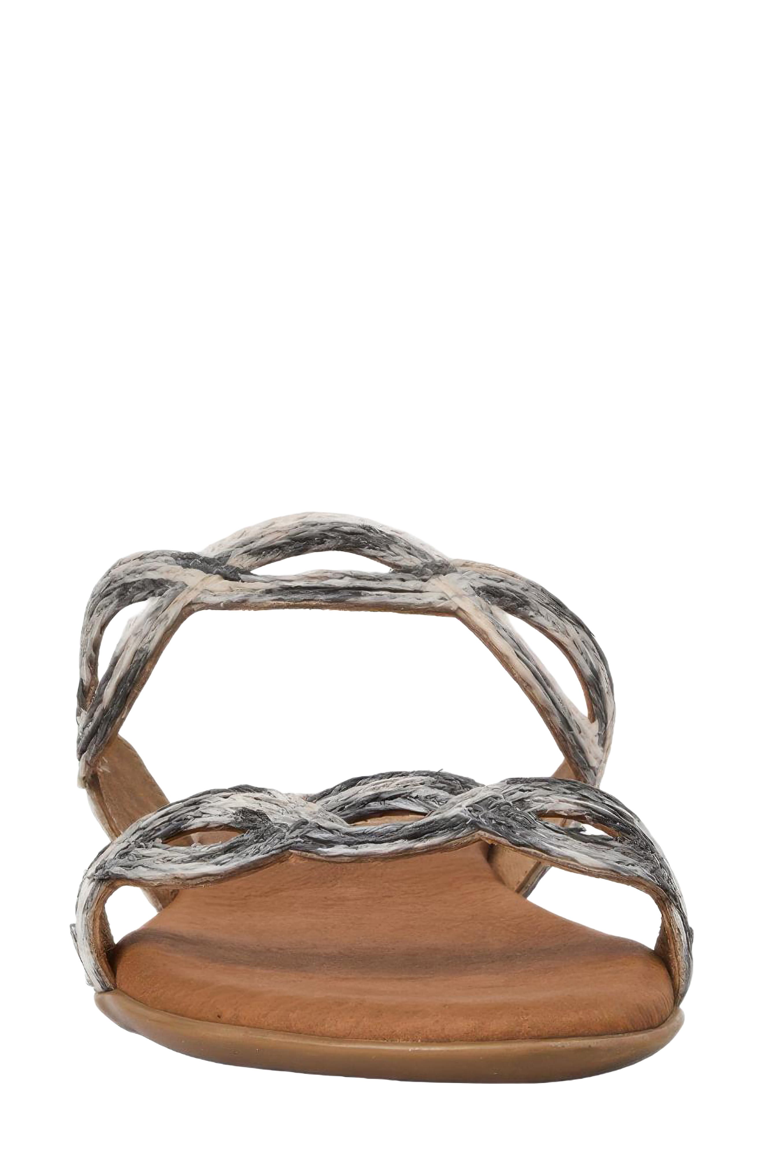 André Assous Nizzie Double Strap Slide Sandal, Alternate, color, Black/ Natural