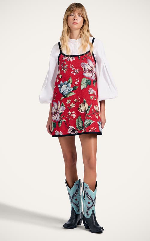 La Doublej Floral Jacquard Slip Dress In Multi