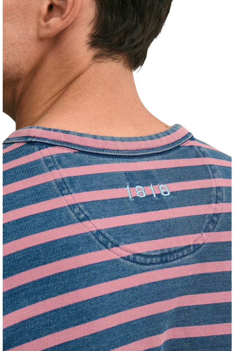 Mariner Stripe Long Sleeve Cotton T-Shirt, Alternate, color, INDIGO/ RED