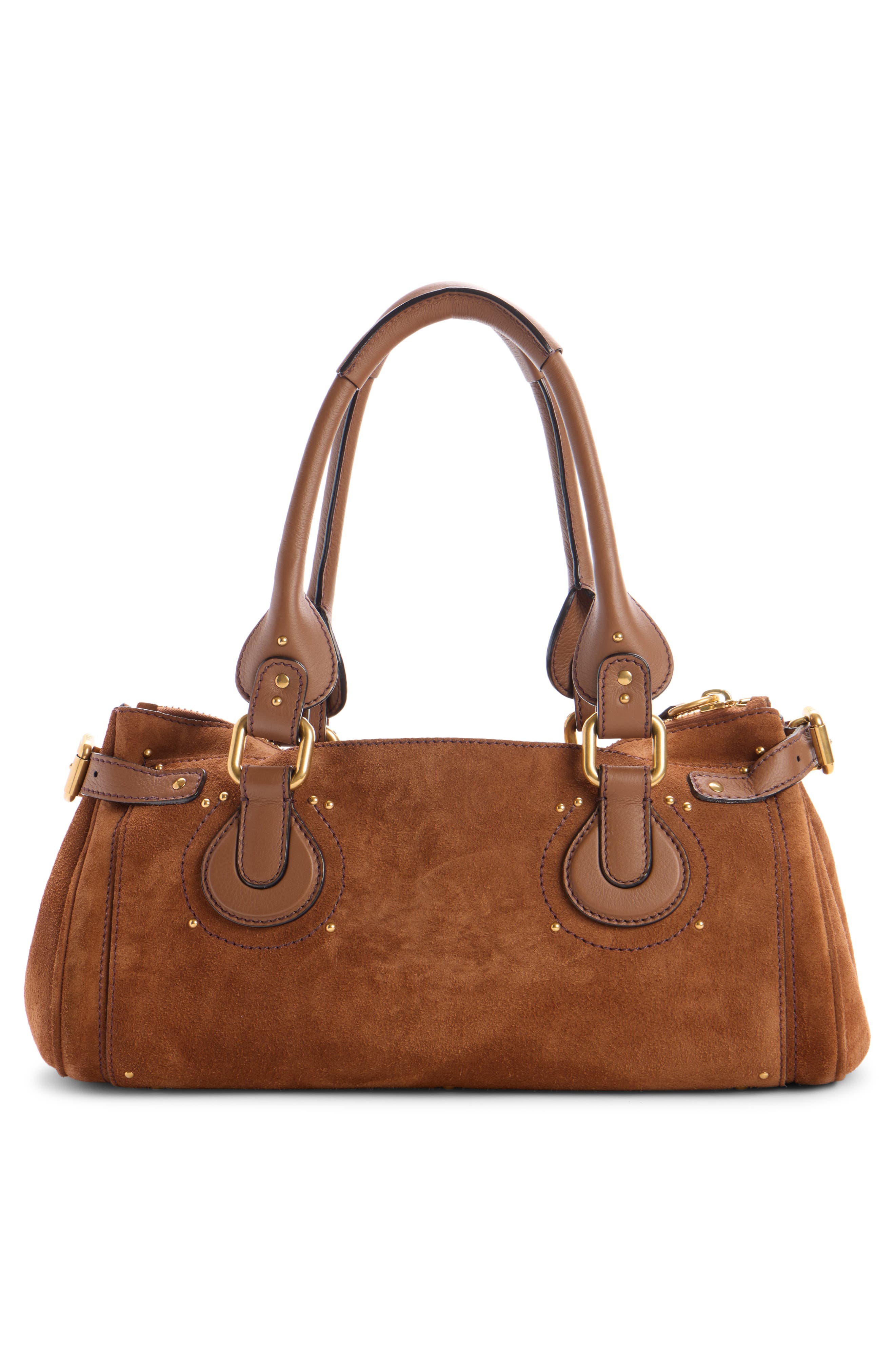 Chloé Paddington Suede Satchel, Alternate, color, 