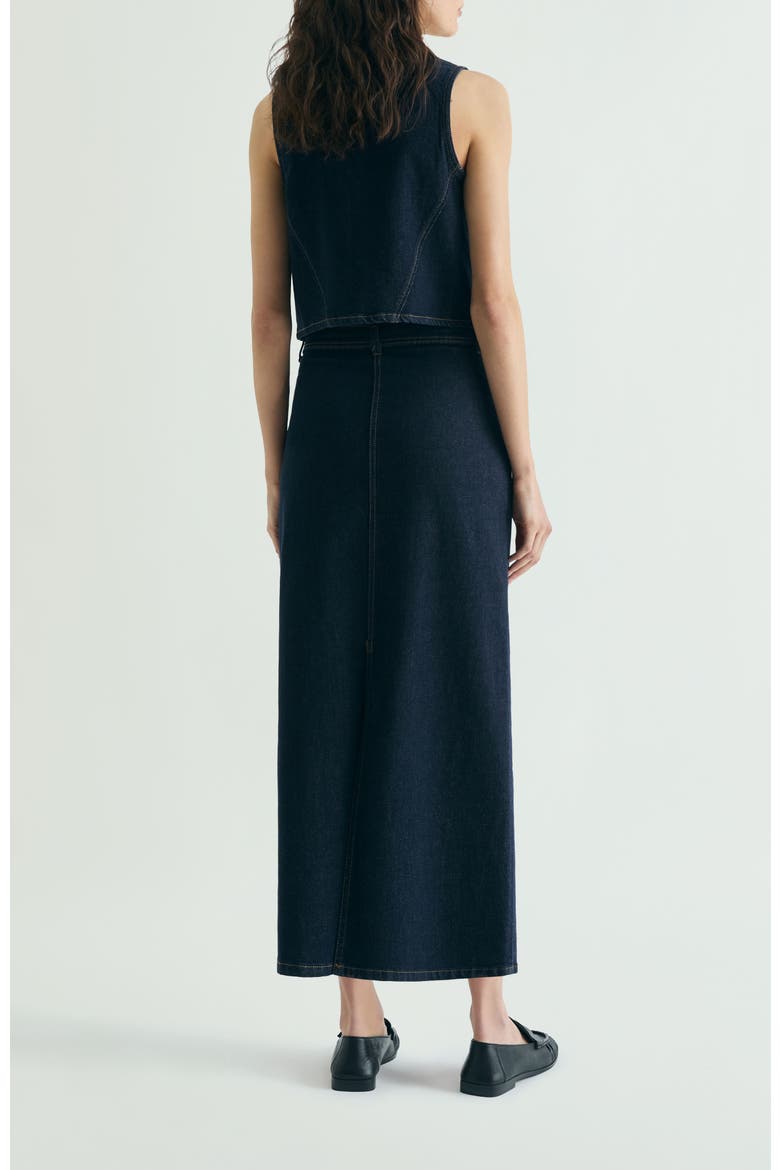 Denim Midi Skirt, Alternate, color, Darkindigo