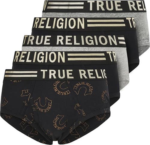 True Religion Briefs Soft Cotton Underwear Pack Of 5 In Black