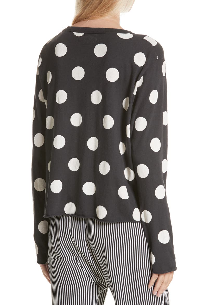 The Long Sleeve Crop Tee, Alternate, color, WASHED BLACK WHITE DOTS