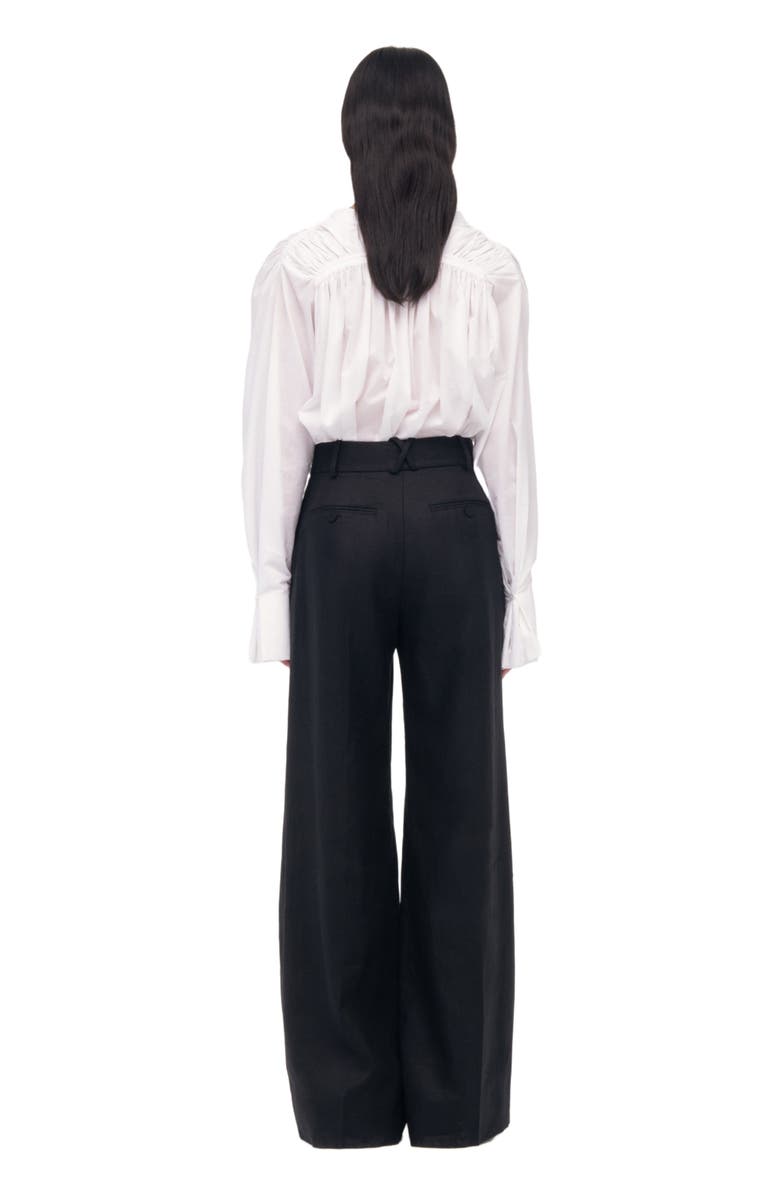 Another Tomorrow Pleated Trouser, Alternate, color, Black