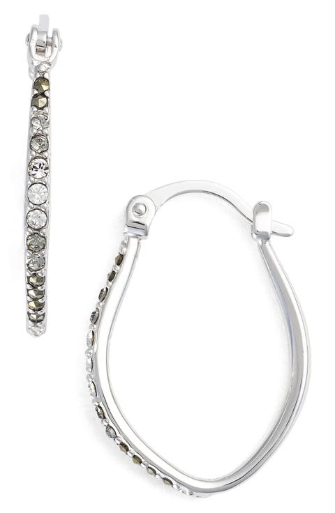 Marcasite & Swarovski Crystal Hoop Earrings
