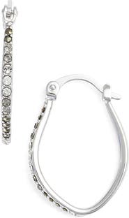 Judith Jack Marcasite & Swarovski Crystal Hoop Earrings