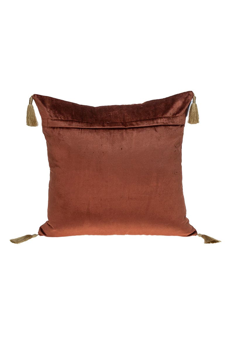 Zella Velvet Throw Pillow, Alternate, color, BURNT ORANGE