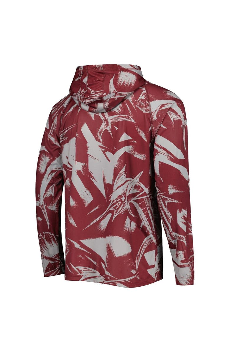 Columbia Men's Columbia Maroon/Gray Texas A&M Aggies Super Terminal Tackle Omni-Shade Raglan Long Sleeve Hoodie T-Shirt, Alternate, color, Maroon