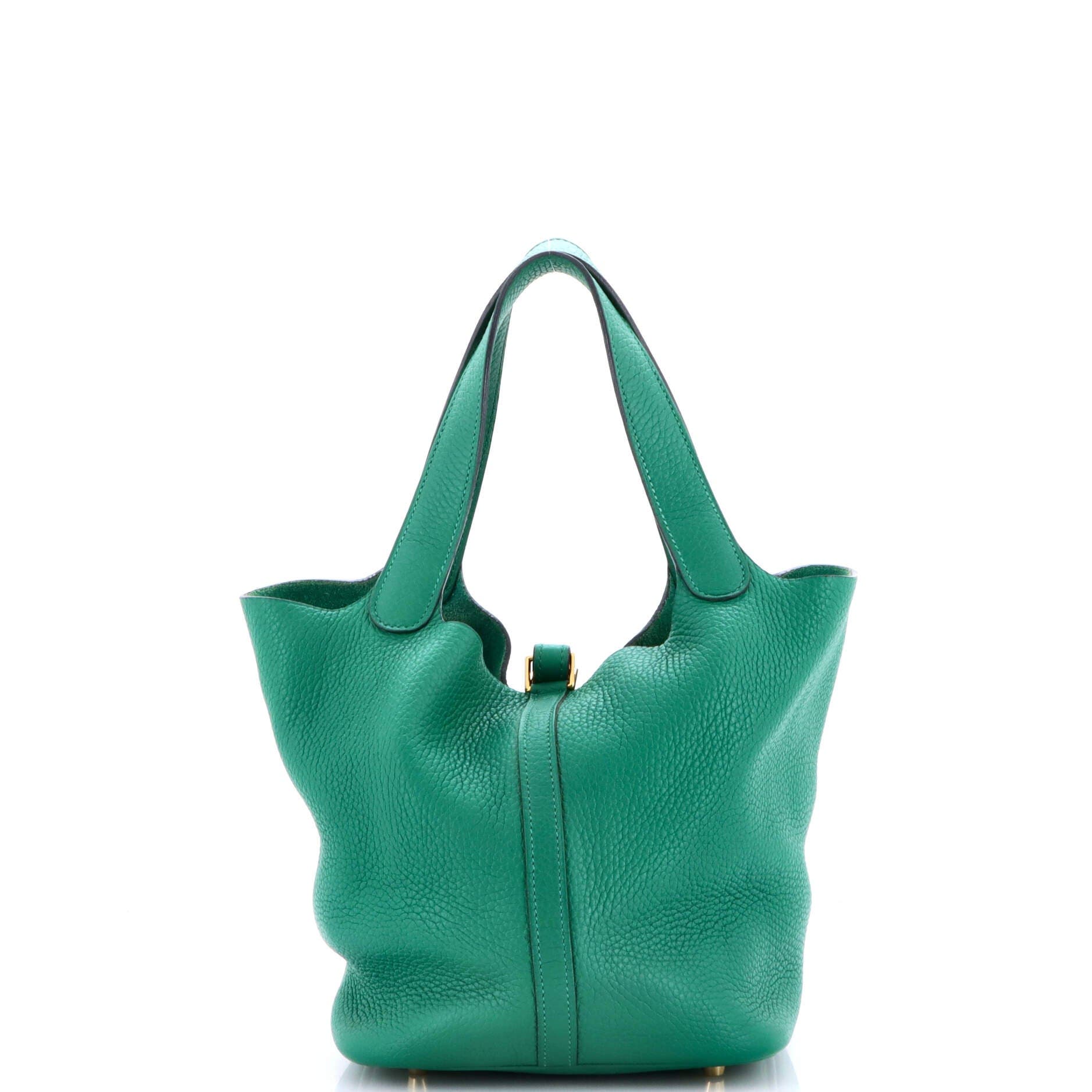 Pre-Owned Hermes Picotin Lock Bag Clemence MM, Alternate, color, Vert Vertigo