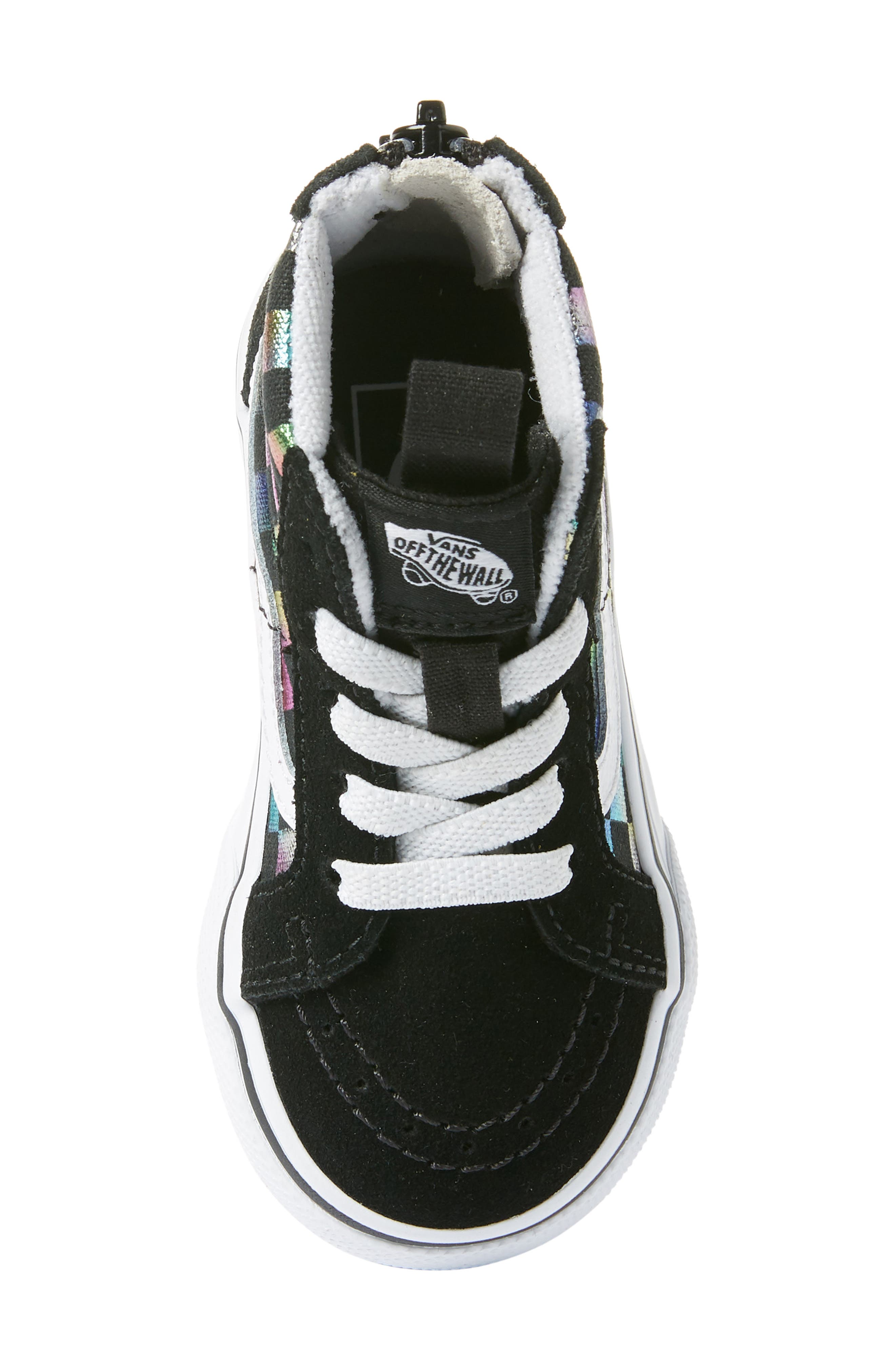 Vans SK8-Hi Zip Iridescent Check Sneaker, Alternate, color, 