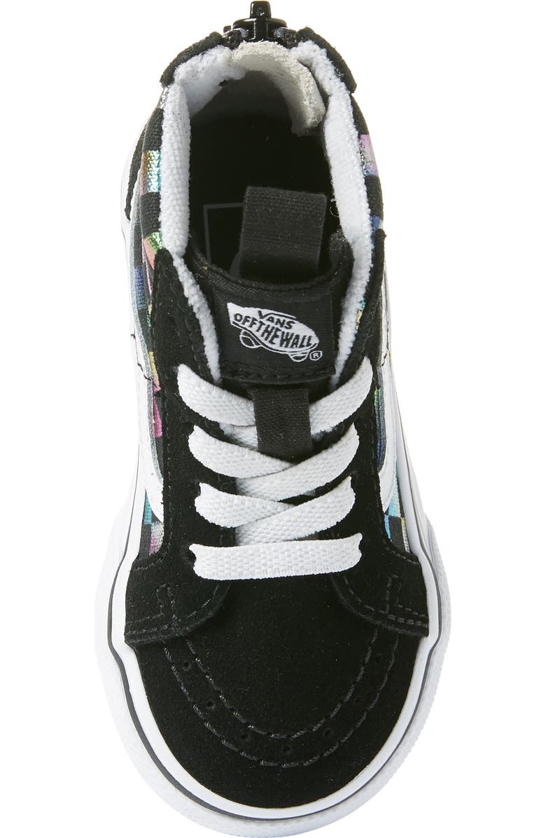 Vans SK8-Hi Zip Iridescent Check Sneaker, Alternate, color,