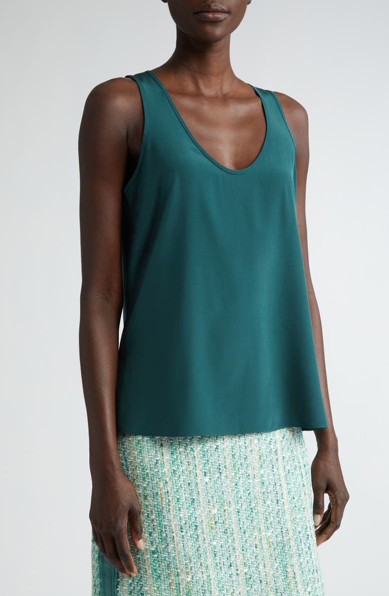 ST. JOHN Silk Crêpe de Chine Tank, Alternate, color,