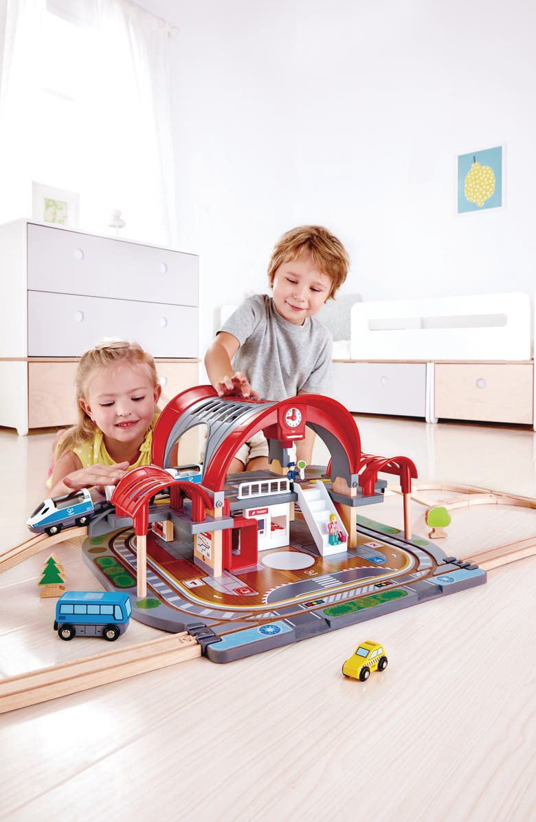 Hape Grand City Station Playset, Alternate, color, Multi