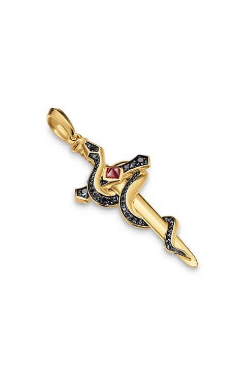 Men's Ouroboros Snake Amulet with Diamonds