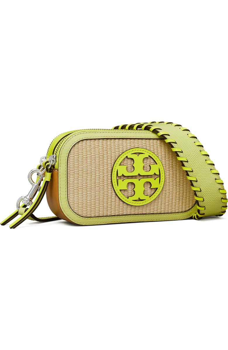 Tory Burch Mini Miller Raffia Crossbody Bag, Alternate, color,