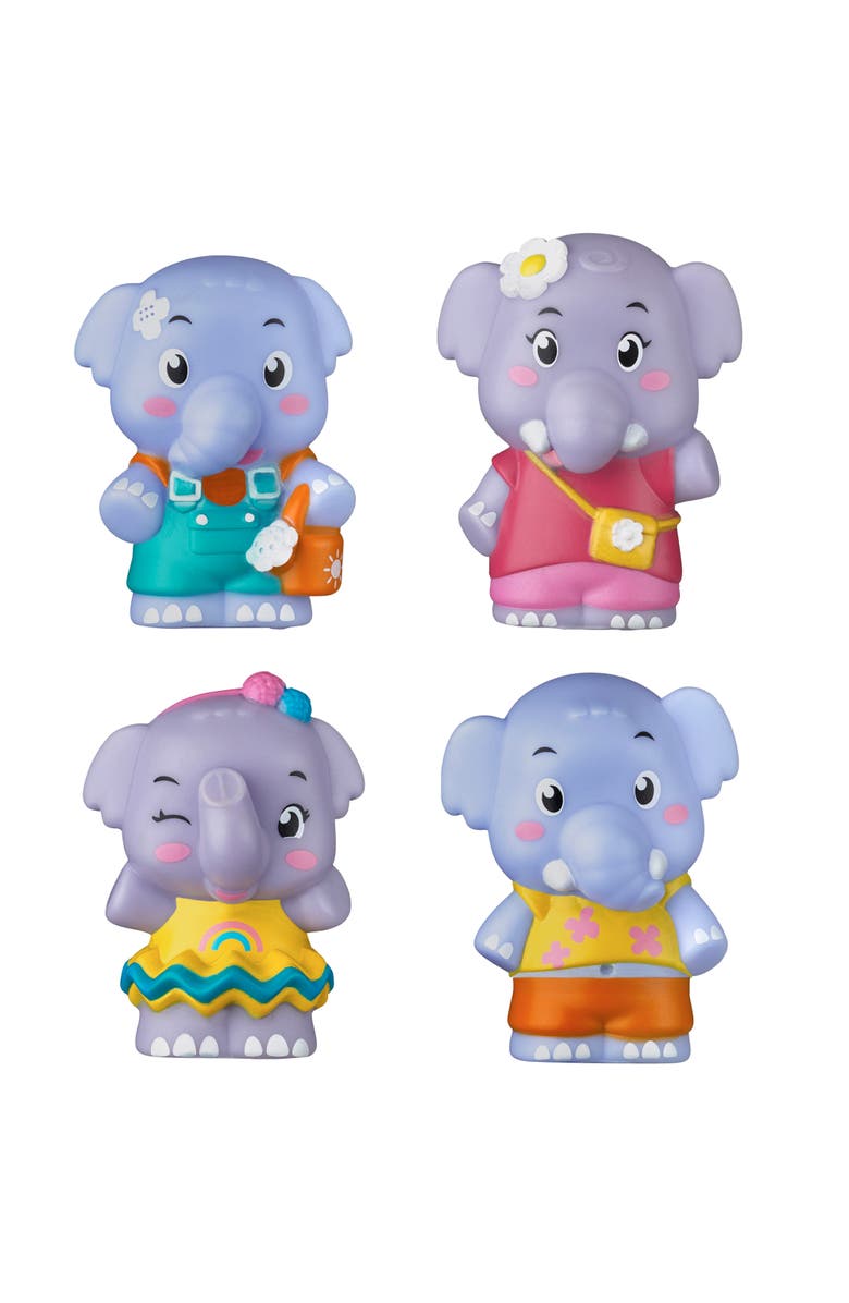 Timber Tots Elephant Family 4 Mini Figures, Jungle Playset, Kidstoddlers, Main, color, Multicolored