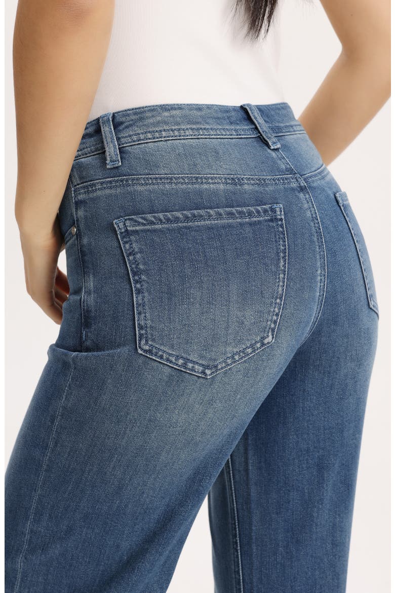 Eyelet Scallop Hem Ankle Flare Jeans, Alternate, color, NEBULA