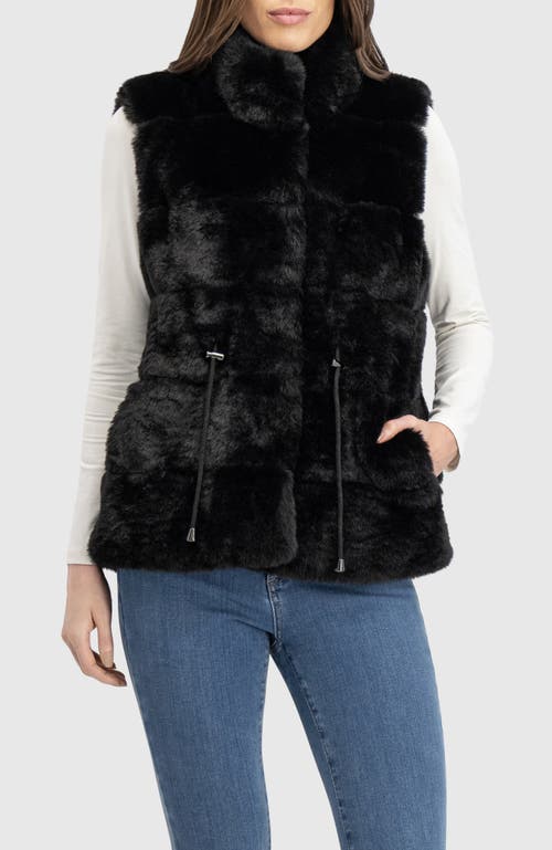 Lyla Grant Fur-free Rex Rabbit (faux Fur) Vest In Black