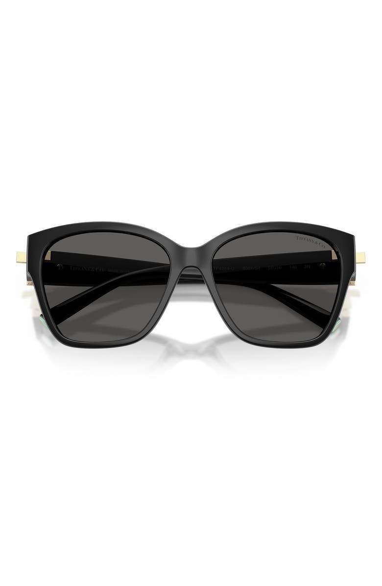 Tiffany & Co. 56mm Square Sunglasses, Alternate, color, Black / Dark Grey
