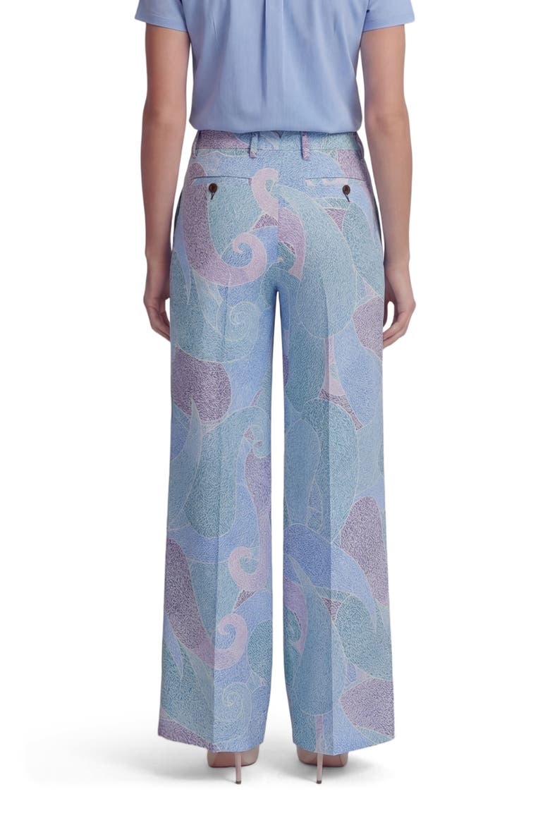 Grain Paisley Womens Wool Wide-leg Pant, Alternate, color, GRAIN PAISLEY TEAL