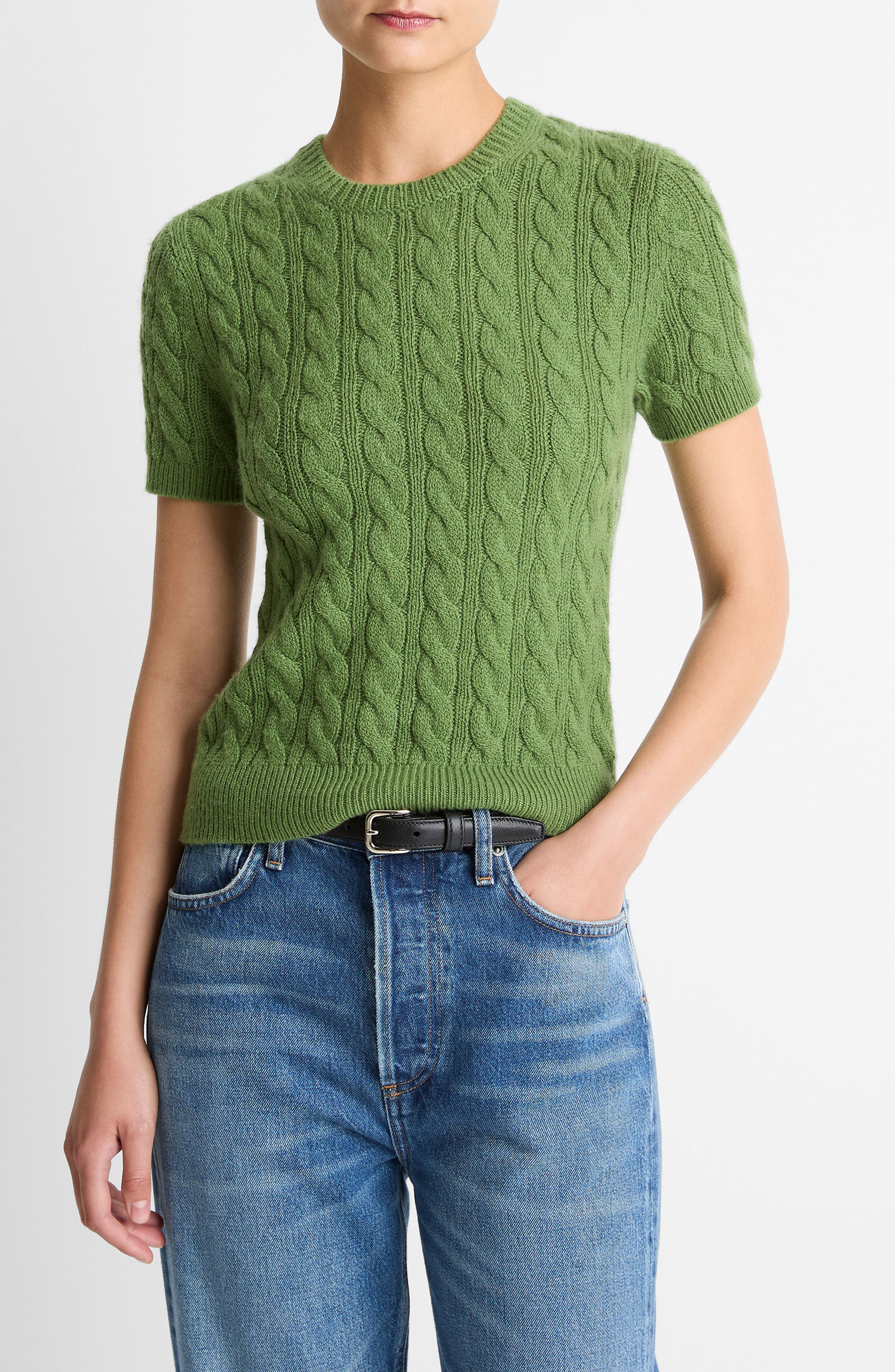 Cable Short Sleeve Sweater - image 3