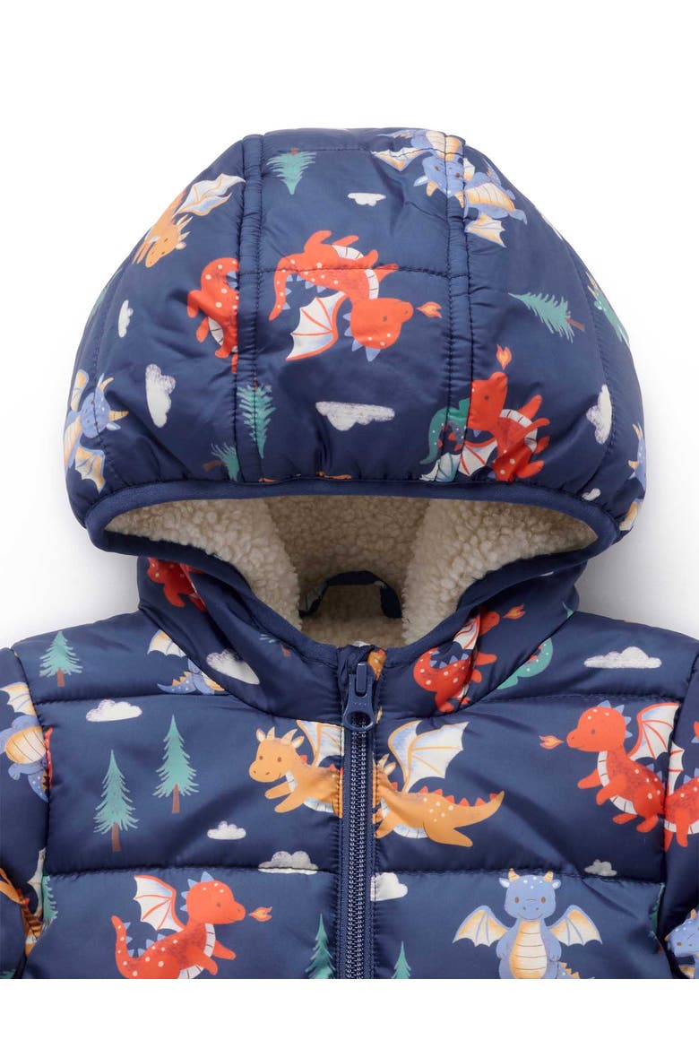 Baby Boy's Shearling Lined Puffer Jacket, Alternate, color, Dragon Print
