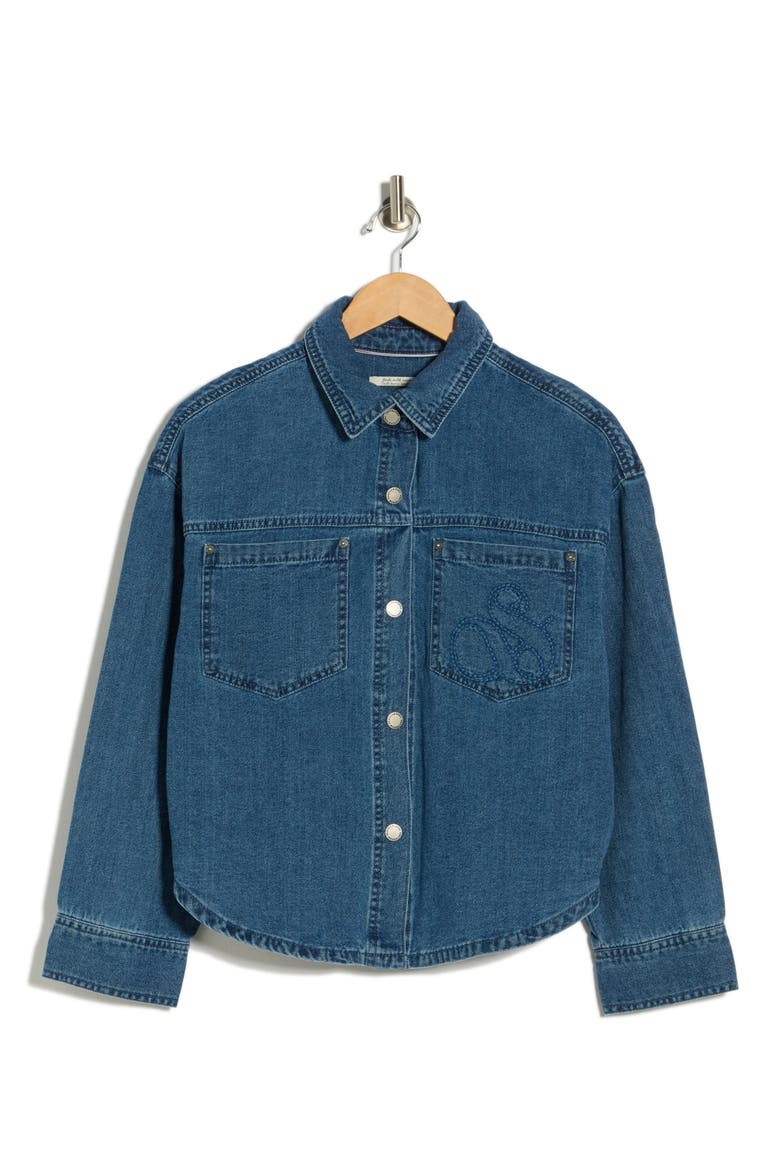 Denim Utility Shacket, Alternate, color, ROYAL BLUE
