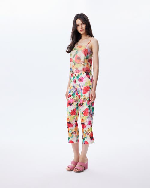 Theo The Label Women's Theia Orchid Printed Sequin Tank Top In Mandarine Flower