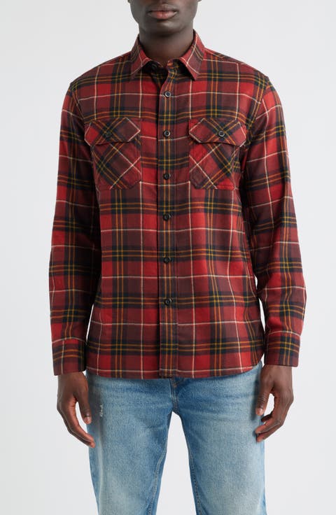 Burnside Plaid Flannel Button-Up Shirt