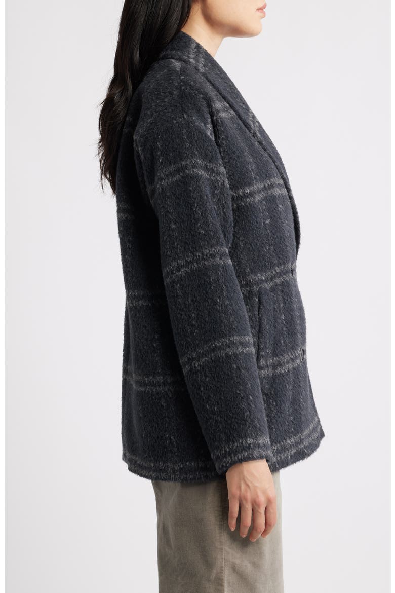 Shawl Collar Alpaca & Wool Blend Coat, Alternate, color, CHARCOAL