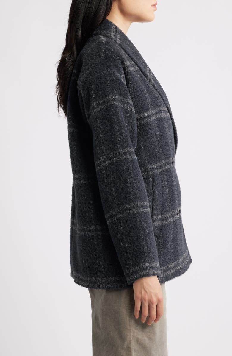 Eileen Fisher Shawl Collar Alpaca & Wool Blend Coat, Alternate, color, Charcoal