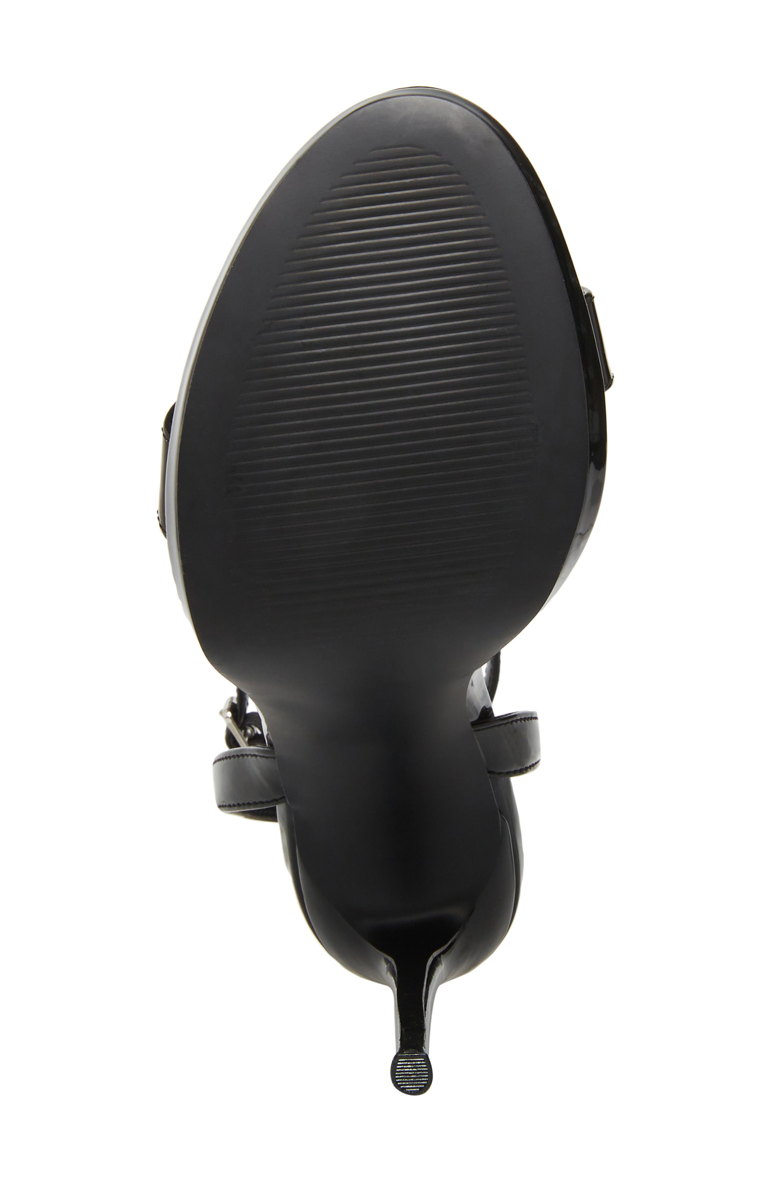 Steve Madden Wafer Ankle Strap Sandal, Alternate, color, Blk Patent