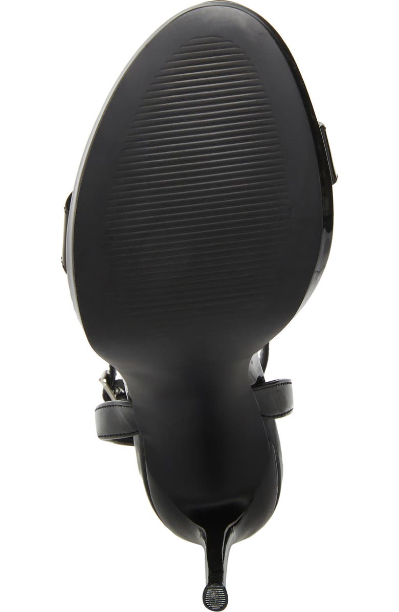 Steve Madden Wafer Ankle Strap Sandal, Alternate, color, Blk Patent