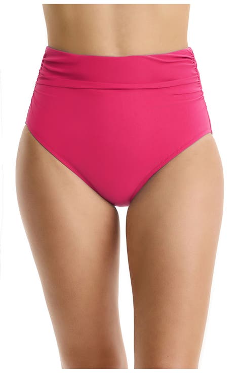 Tutti Frutti Shirred High Waist Swim Bottom
