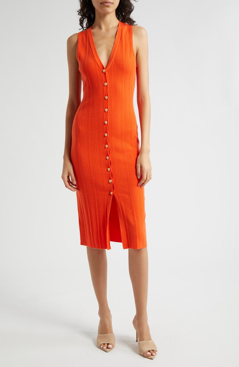 L'AGENCE Domino Variegated Rib Sleeveless Knit Dress, Main, color, 