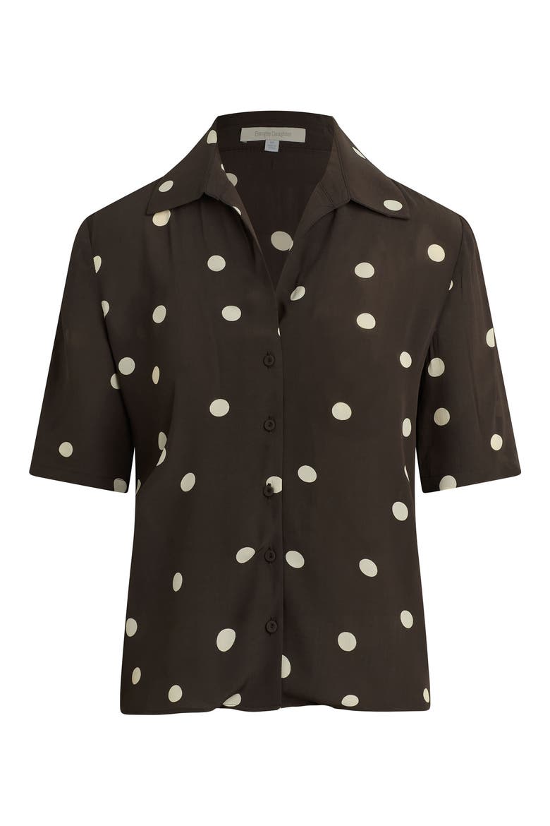 Sunny Polka Dot Button-Up Shirt, Alternate, color, ESPRESSO POLKA DOT