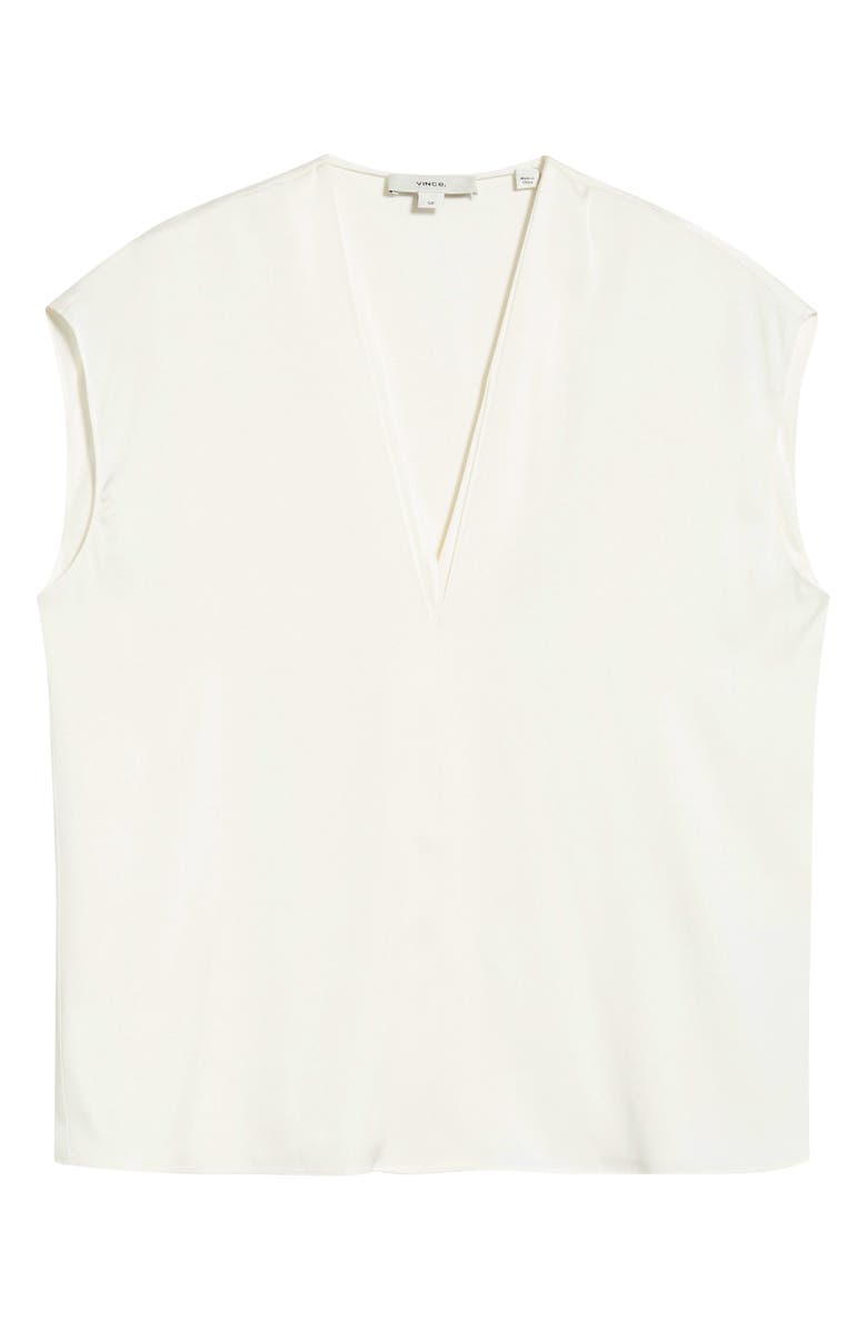 Vince V-Neck Cap Sleeve Top, Main, color, Off White