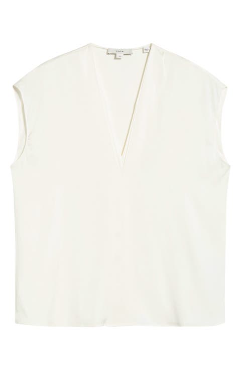 V-Neck Cap Sleeve Top