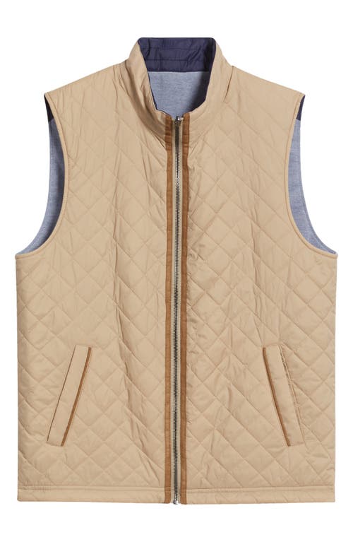 Johnston & Murphy Xc4 Flex Quilted Vest In Taupe/blue