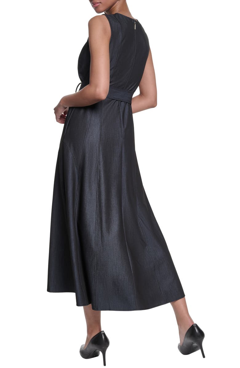 KARL LAGERFELD Belted Sleeveless Midi Dress, Alternate, color, 