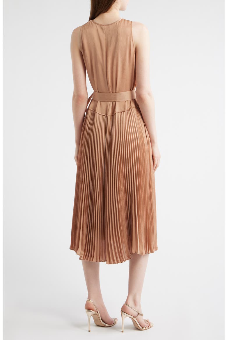 Maxine Crinkle Pleated Midi Dress, Alternate, color, CHAI