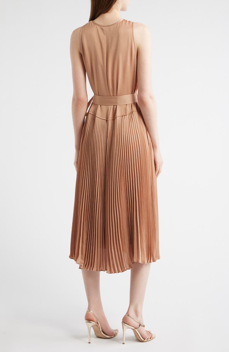 KOBI HALPERIN Maxine Crinkle Pleated Midi Dress, Alternate, color, Chai