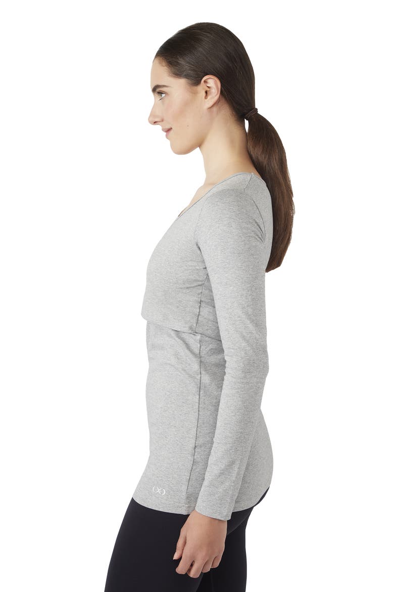 Maternity/Nursing Tee, Alternate, color, STEEL GREY MELANGE