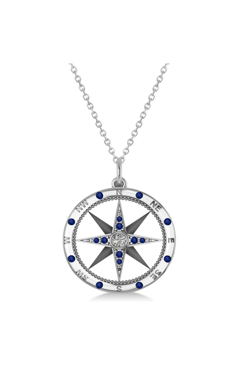 ALLUREZ Compass Necklace Pendant Diamond Accented 14k, Main, color, Natural