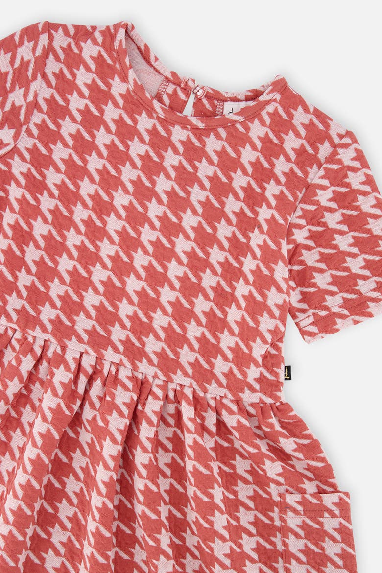 Short Sleeve Dress with Pockets Houndstooth, Alternate, color, Pink and White Houndstooth